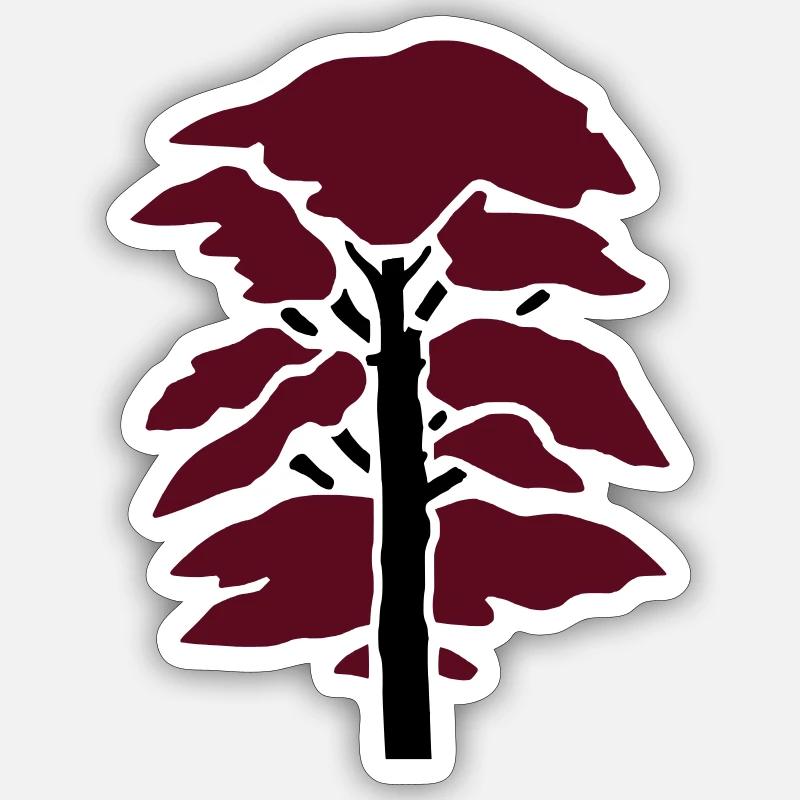 Tree conifer cedar fir, two-tone Sticker size S (10 x 10 cm)