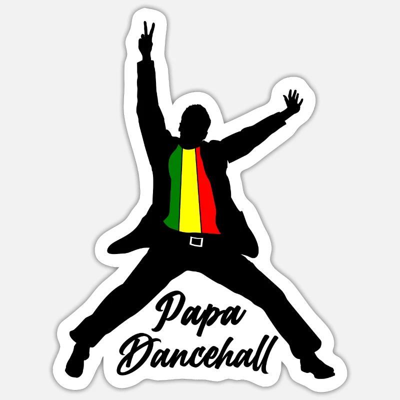 Dad reggae-ragga dancer, dancehall - Sticker size S (10 x 10 cm) - white matte