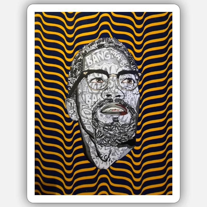 Malcolm X - Sticker Größe S (10 x 10 cm) - Mattweiß
