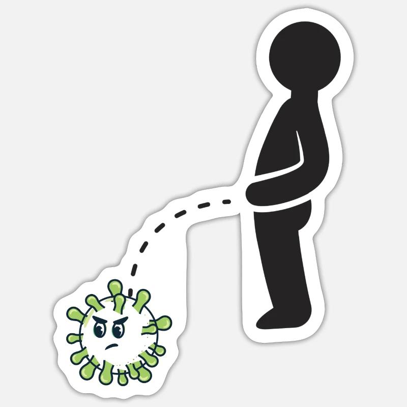 virus - Sticker size S (10 x 10 cm) - white matte