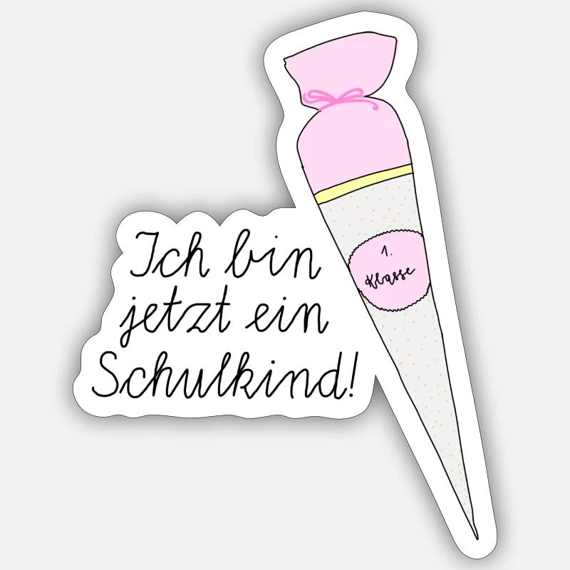 Schulanfang - Mädchen - Sticker Größe S (10 x 10 cm) - Mattweiß