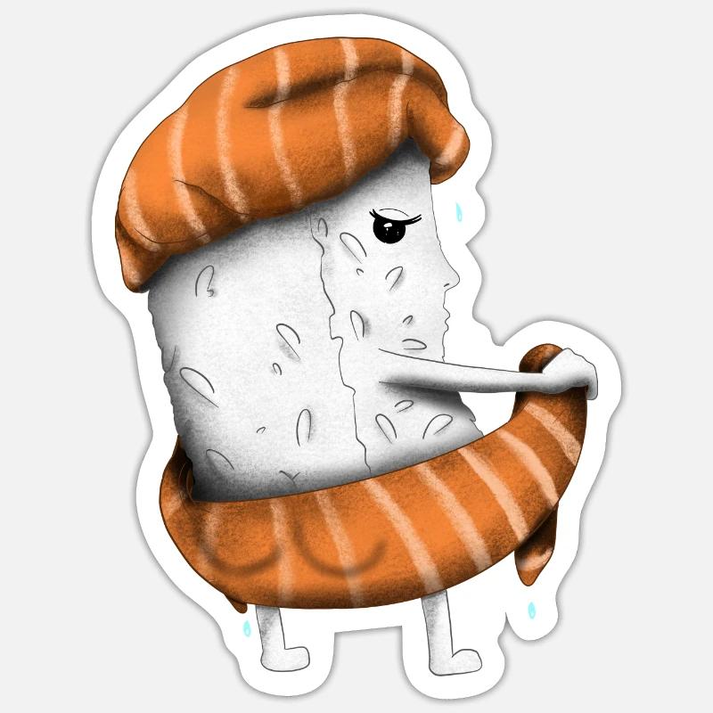 Serviette à sushi - Sticker taille S (10 x 10 cm) - blanc mat