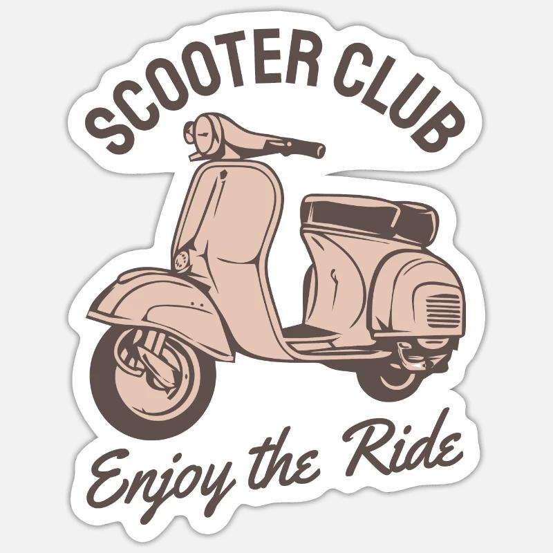 Motorroller Roller Rollerfahrer Geschenk - Sticker Größe S (10 x 10 cm) - Mattweiß