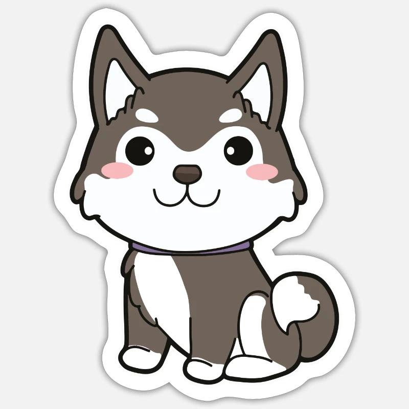 Siberian Husky - Sticker Größe S (10 x 10 cm) - Mattweiß