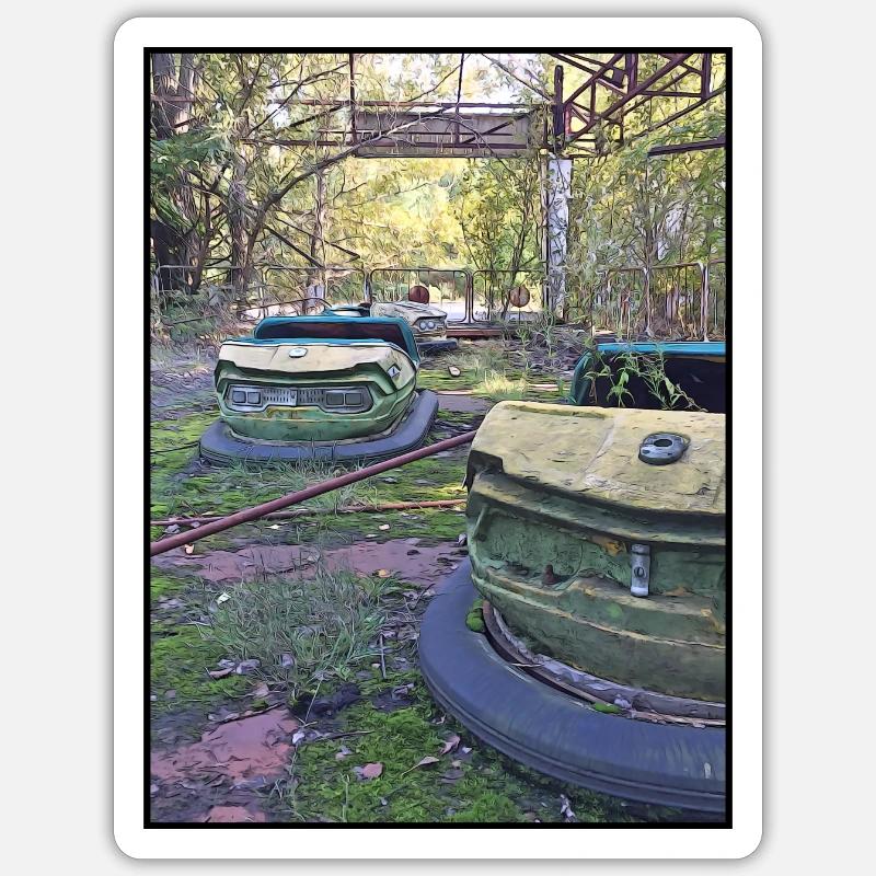 Chernobyl Amusement Park Cartoon Sticker size S (10 x 10 cm)