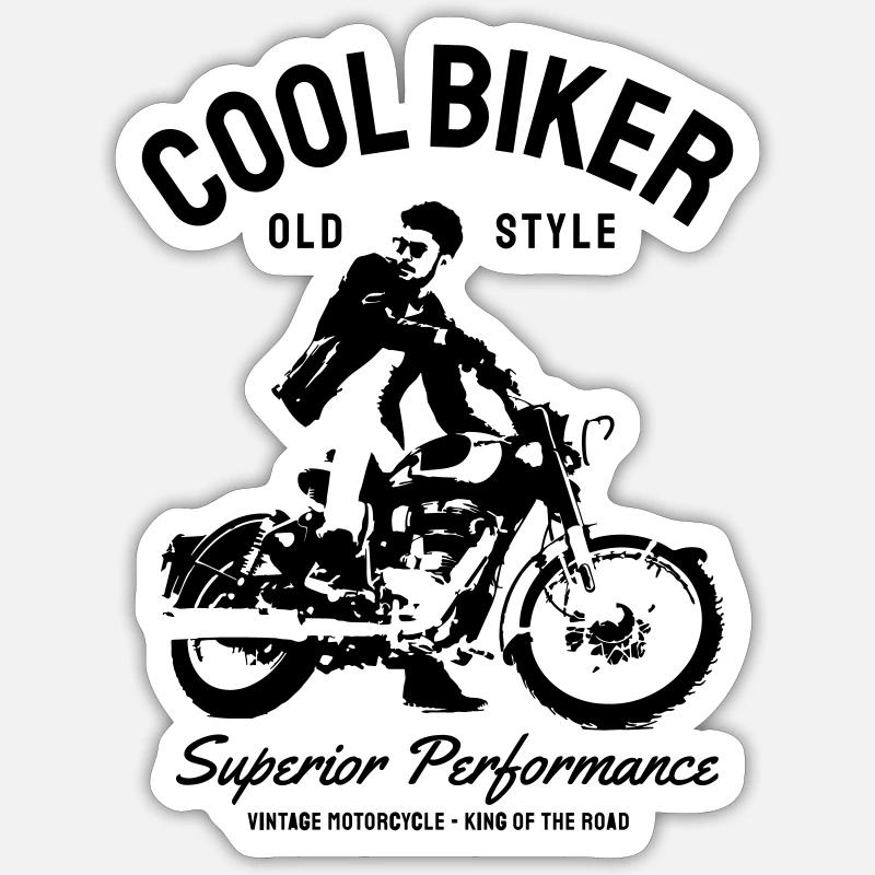 Biker Motorcycle Design - Sticker size S (10 x 10 cm) - white matte