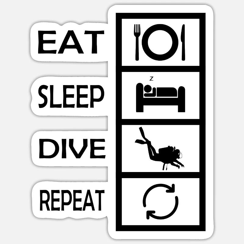 Diving Dive plonger - Sticker taille S (10 x 10 cm) - blanc mat