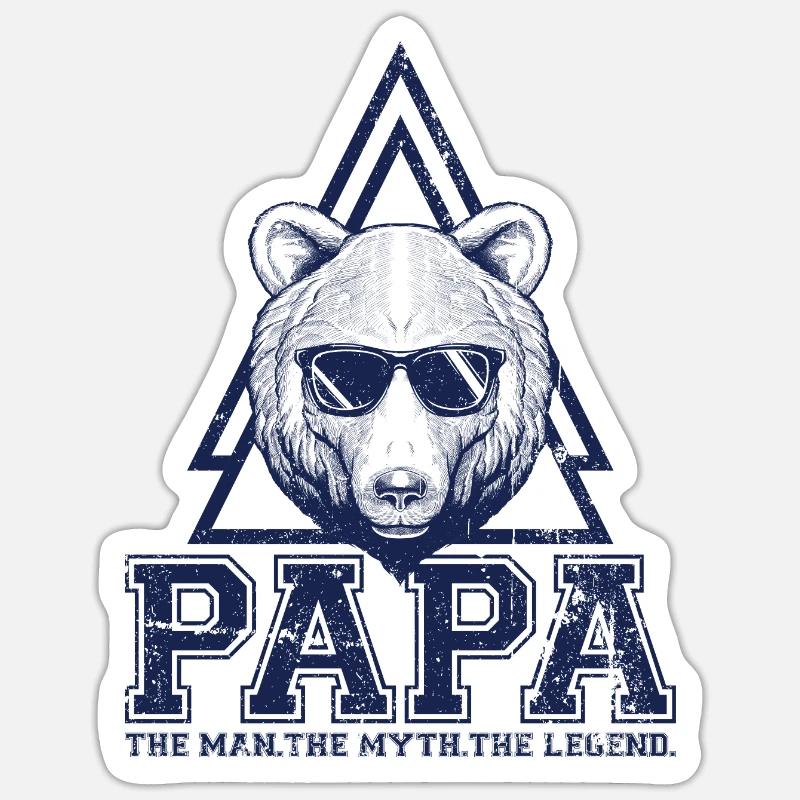 Papa Bear Triangle Logo - Sticker size S (10 x 10 cm) - white matte