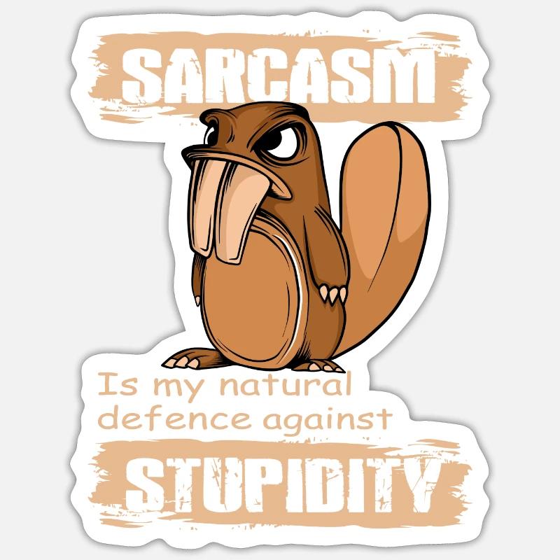 Sarcasme - Sticker taille S (10 x 10 cm) - blanc mat