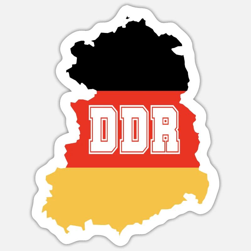 Bloc de l’Est RDA - Sticker taille S (10 x 10 cm) - blanc mat