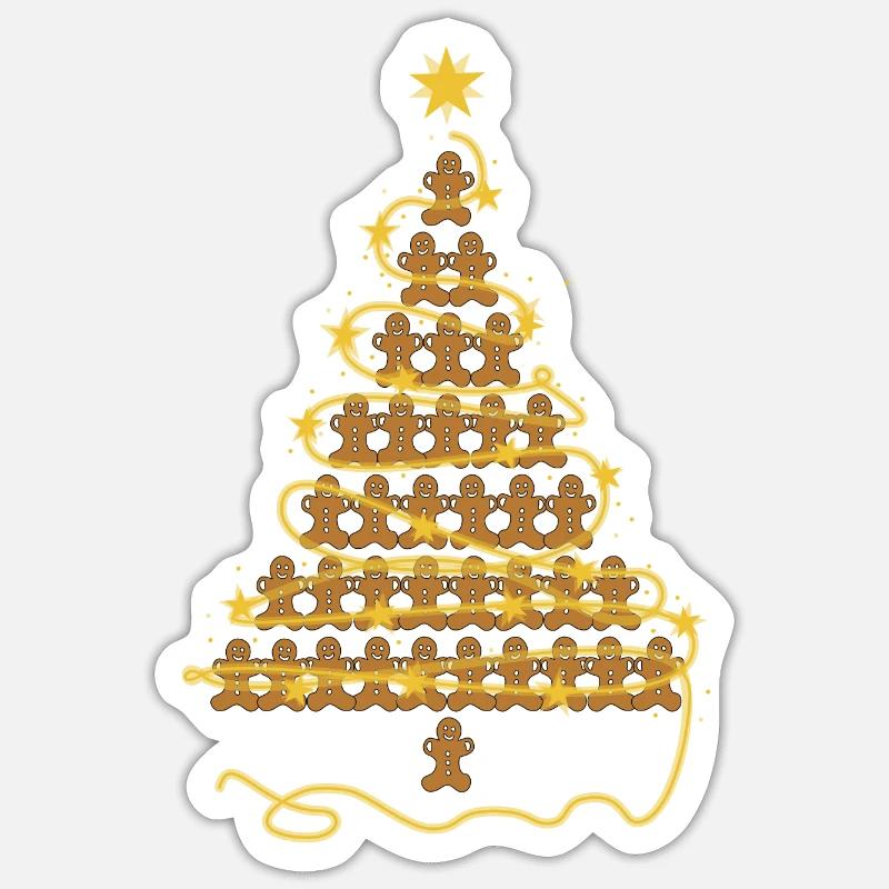 Ein Lebkuchen Weihnachtsbaum - Sticker Größe S (10 x 10 cm) - Mattweiß