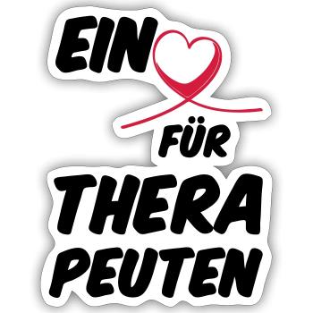 Herz für Therapeuten Geschenk - Sticker Größe S (10 x 10 cm) - Mattweiß - Vorne