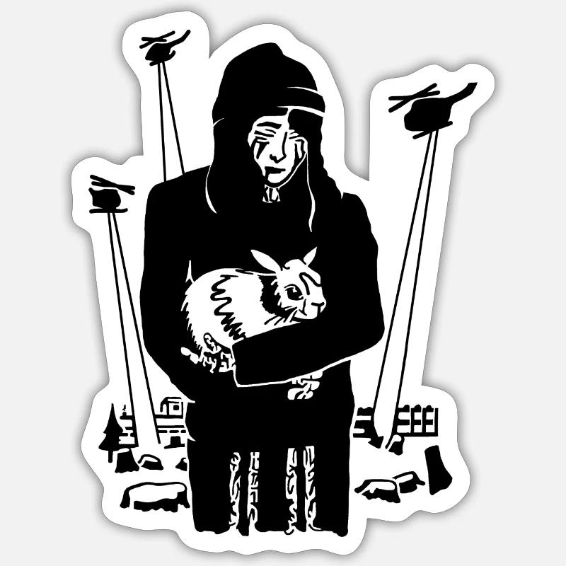 CRUELTY-FREE / Joyeuses Pâques - Sticker taille S (10 x 10 cm) - blanc mat