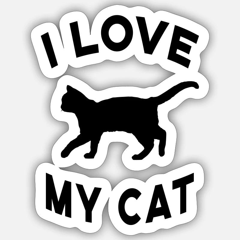 Chat Chats Chat Ami Chat Dame ChatOn - Sticker taille S (10 x 10 cm) - blanc mat