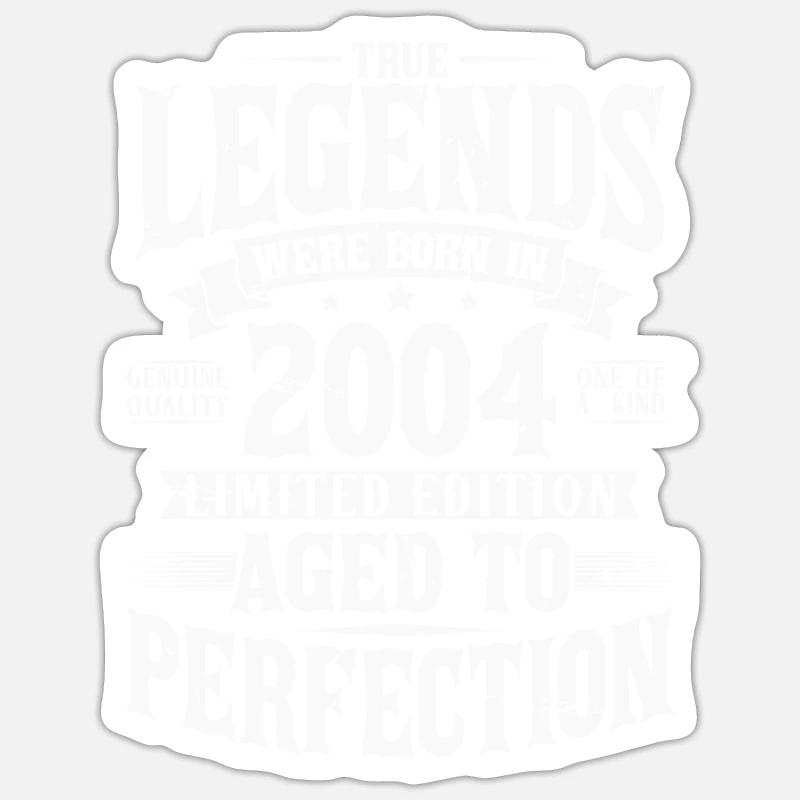 Geburtsjahr 2004 geboren Geburtstag Geschenk - Sticker Größe S (10 x 10 cm) - Mattweiß