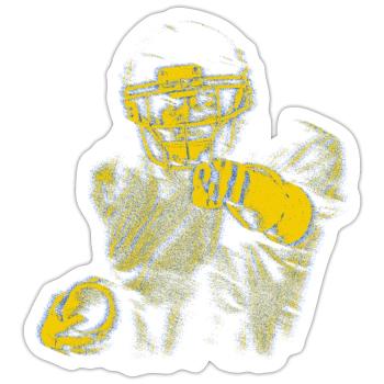 Yellow Blue Football Star Index Finger - Sticker size S (10 x 10 cm) - white matte - Front