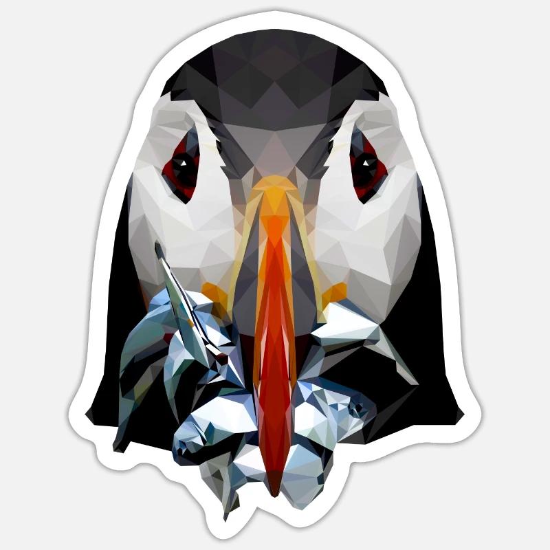 Puffin - Sticker size S (10 x 10 cm) - white matte