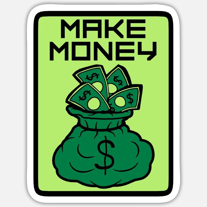 Money Maker Schild - Sticker Größe S (10 x 10 cm) - Mattweiß