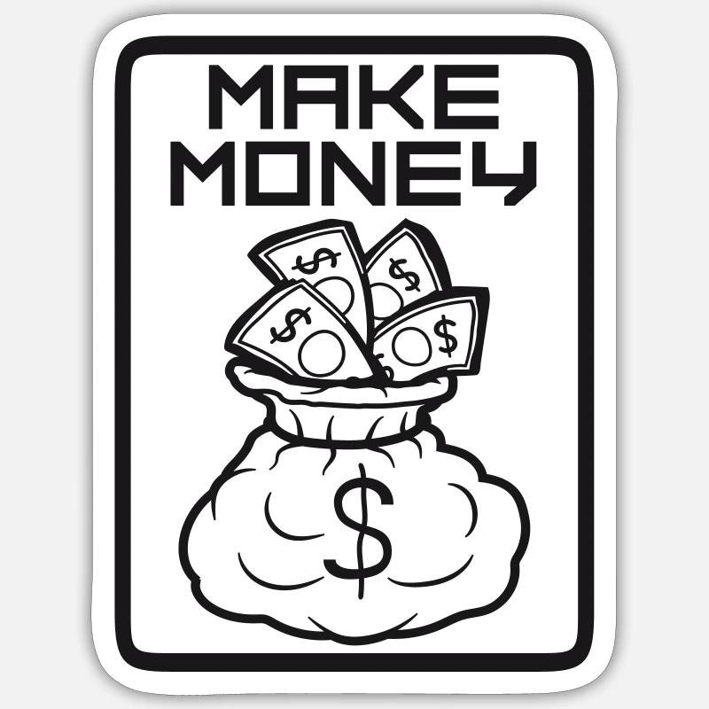 Make Money Shield - Sticker size S (10 x 10 cm) - white matte