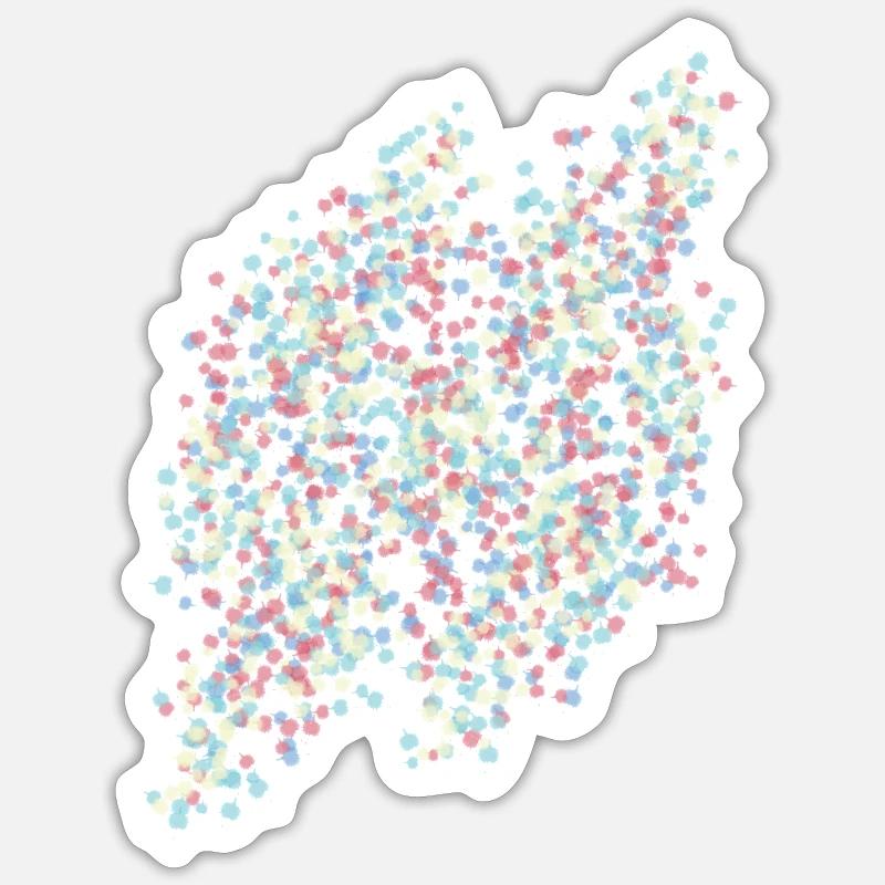 confettis, colorés, points, abstraits Sticker taille S (10 x 10 cm)
