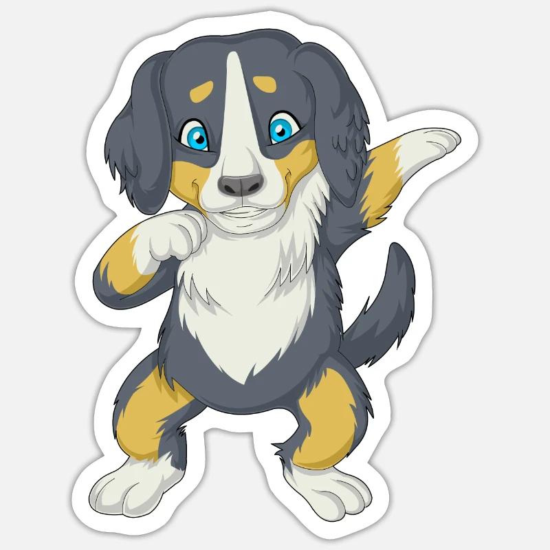 Dabbing Berner Berg - Sticker Größe S (10 x 10 cm) - Mattweiß