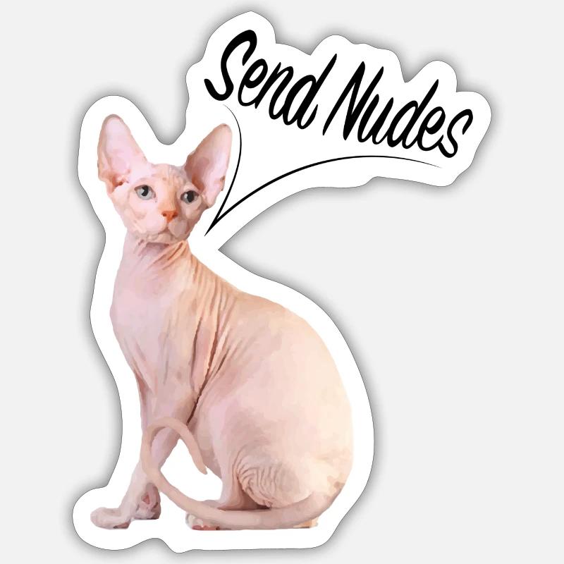 DESSIN NUMÉRIQUE SPHYNX AVEC DEVIS DÉTOURNÉ Sticker taille S (10 x 10 cm)