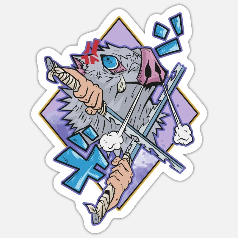 Inosuke kimetsu - Sticker size S (10 x 10 cm) - white matte