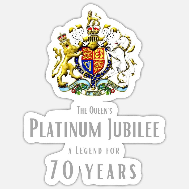 Queens 70th Platinum Jubilee TShirt Jubilee Sticker size S (10 x 10 cm)