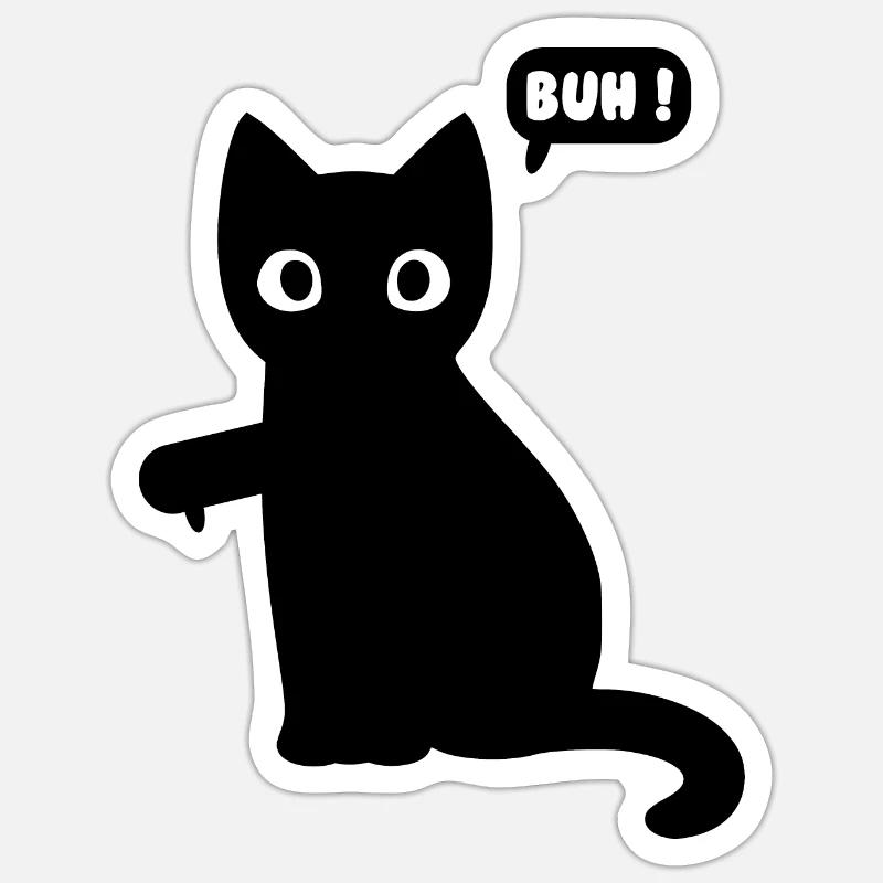 Katze Cartoon Comic - Sticker Größe S (10 x 10 cm) - Mattweiß