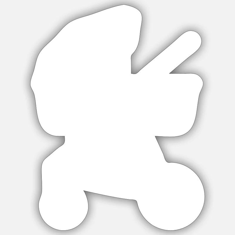 Poussette bébé - Sticker taille S (10 x 10 cm) - blanc mat