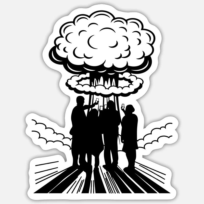 | changeable de couleur Bombe atomique Selfie Explosion nucléaire Sticker taille S (10 x 10 cm)