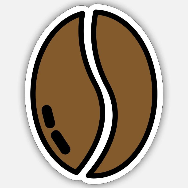 haricot café - Sticker taille S (10 x 10 cm) - blanc mat