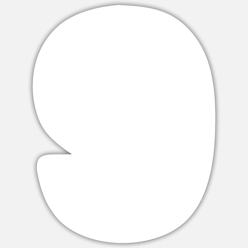 Le Tshirt numéro 9 - Sticker taille S (10 x 10 cm) - blanc mat