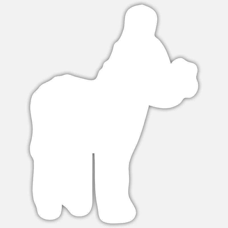 Esel d’âne - Sticker taille S (10 x 10 cm) - blanc mat