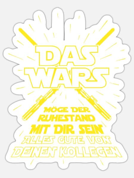 Das wars - Rentner Senior Pension Rente Kollegen - Sticker Größe S (10 x 10 cm) - Mattweiß