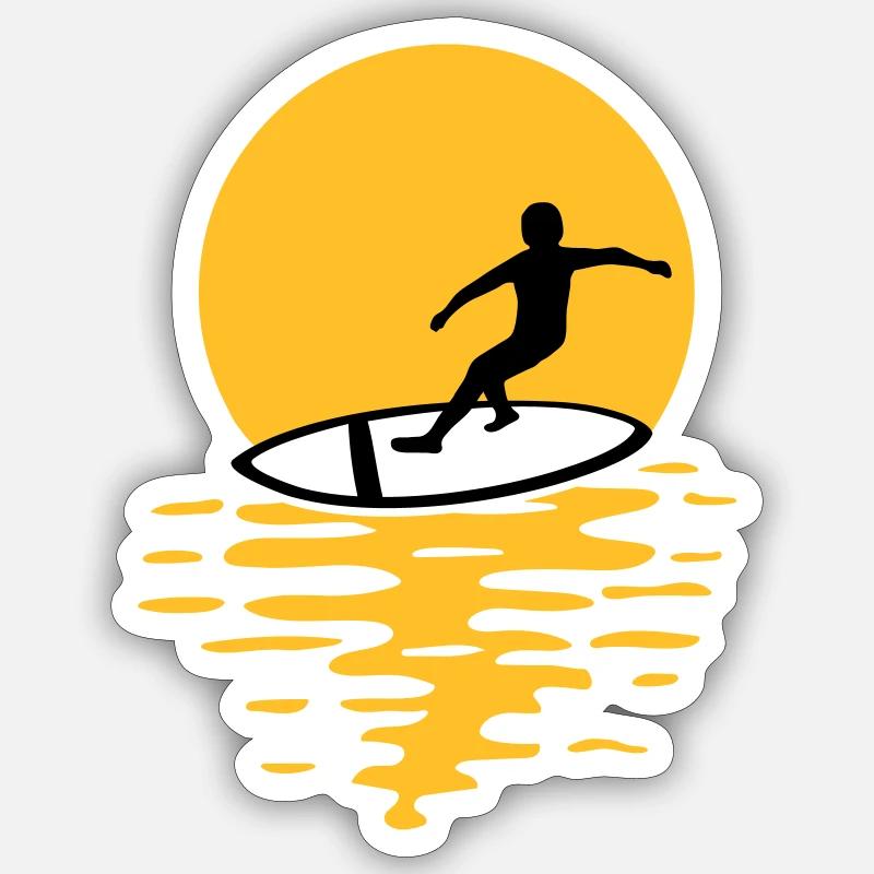 Sun Evening Surfers Sticker size S (10 x 10 cm)
