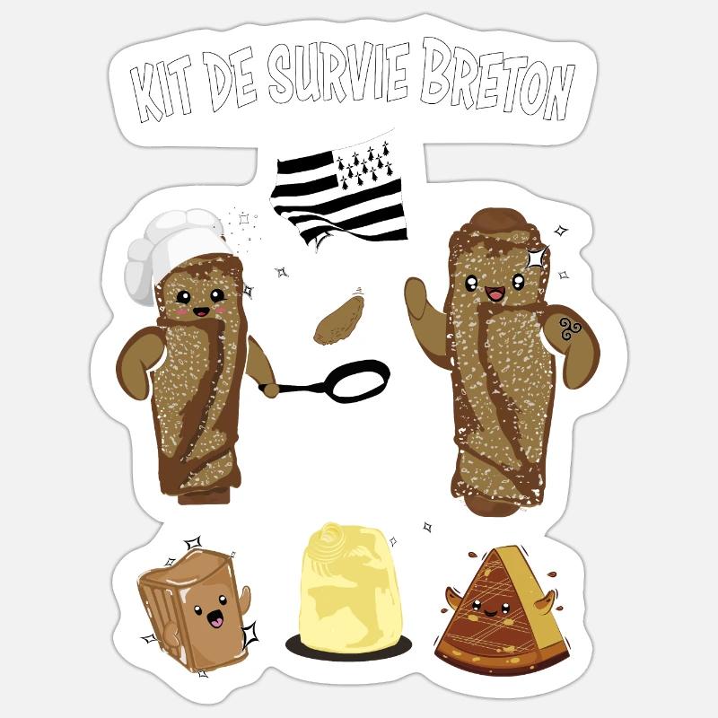 Breton survival kit - Sticker size S (10 x 10 cm) - white matte