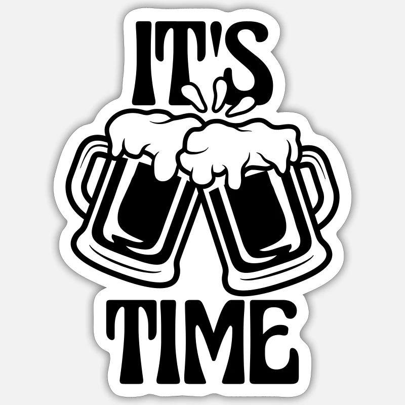 It s Bier - Sticker Größe S (10 x 10 cm) - Mattweiß