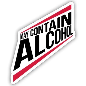 Text May contain alcohol - Sticker size S (10 x 10 cm) - white matte - Front