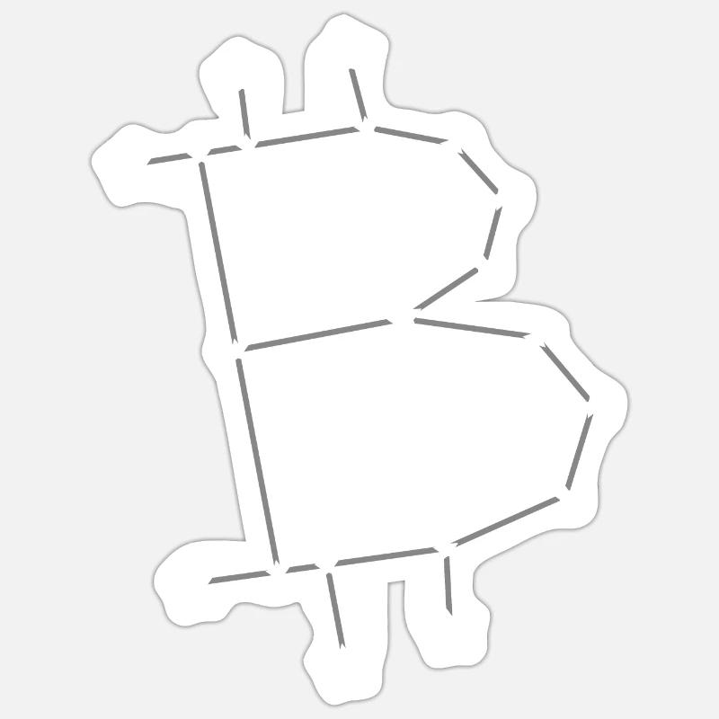 Sternzeichen Bitcoin BTC - Sticker Größe S (10 x 10 cm) - Mattweiß