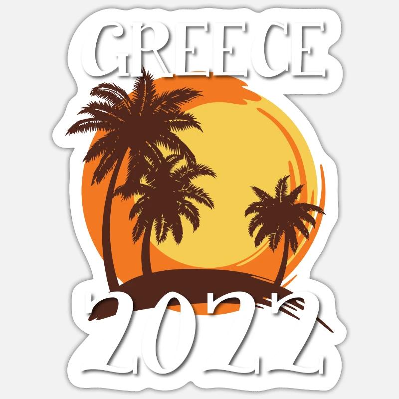 Greece 2022 Palm Trees - Sticker size S (10 x 10 cm) - white matte