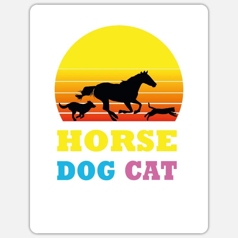 Pferd Katze Hunde Mama - Sticker Größe S (10 x 10 cm) - Mattweiß