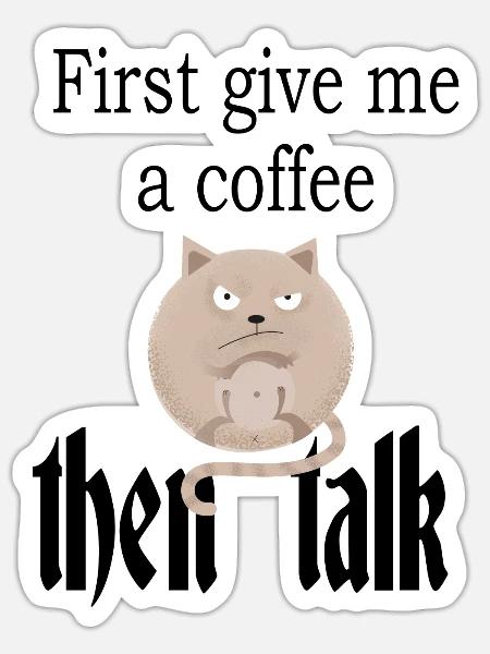 Angry cat - Sticker Größe S (10 x 10 cm) - Mattweiß