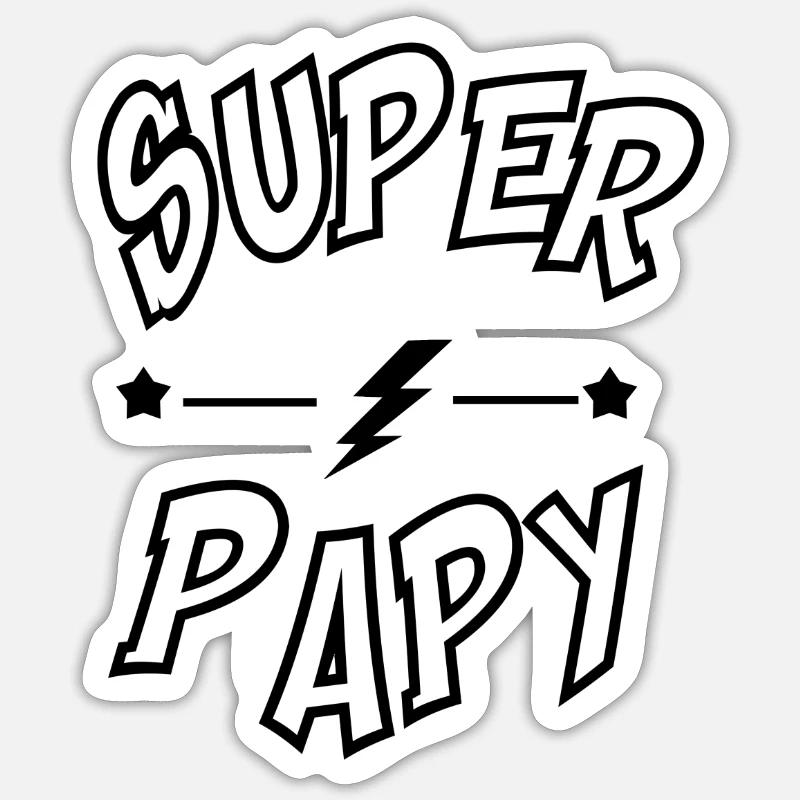 Super Papy Sticker taille S (10 x 10 cm)