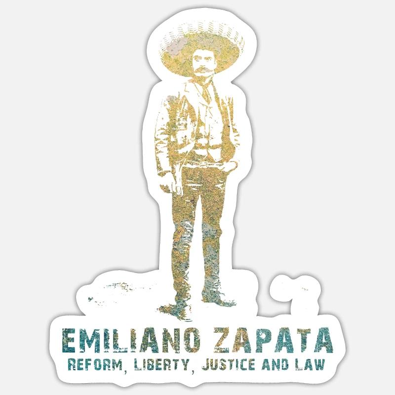 Emiliano Zapata - Sticker Größe S (10 x 10 cm) - Mattweiß