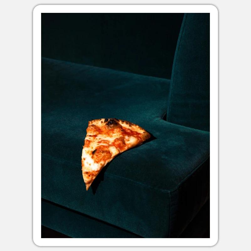 Pizza - Sticker Größe S (10 x 10 cm) - Mattweiß