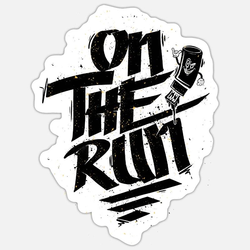 Marqueur de graffiti On The Run Sticker taille S (10 x 10 cm)