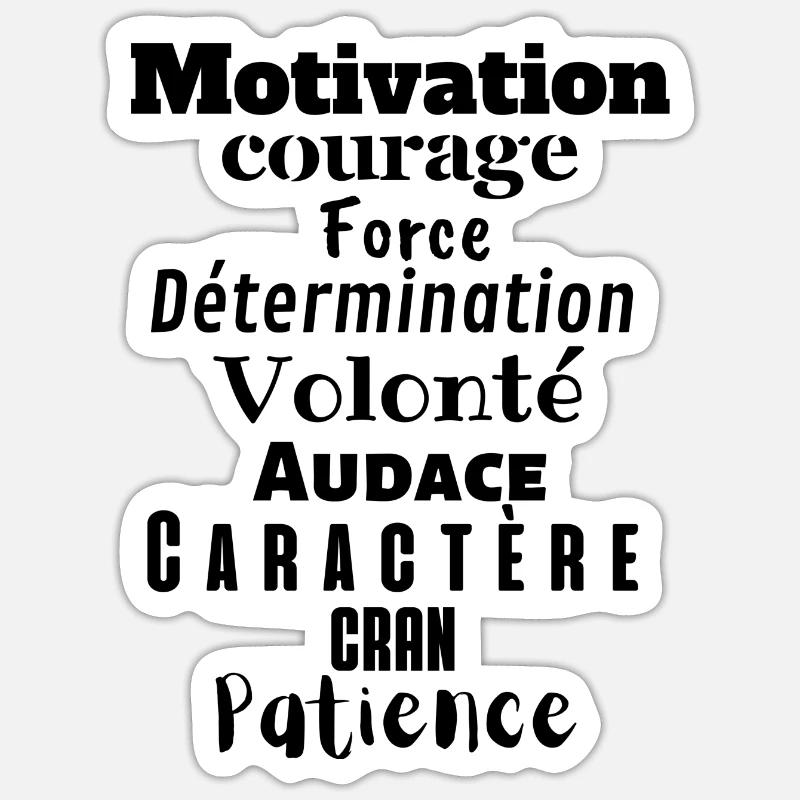 Motivation - Sticker taille S (10 x 10 cm) - blanc mat
