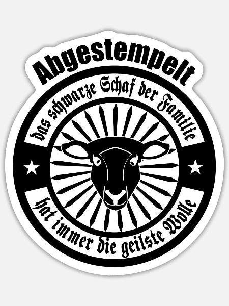 Schwarze Schaf der Familie T-Shirt - Sticker Größe S (10 x 10 cm) - Mattweiß