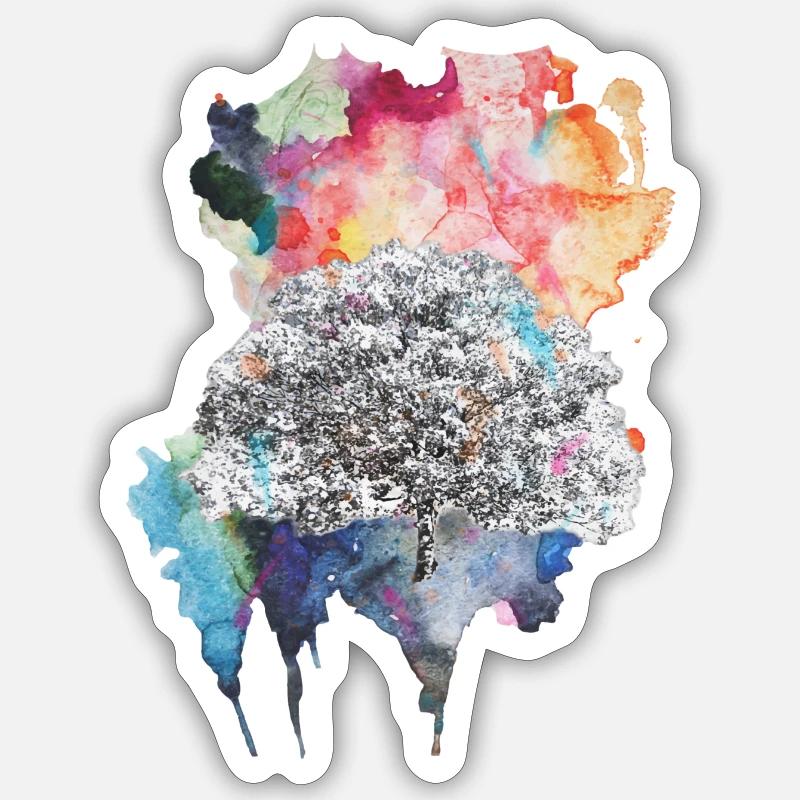 Farbexplosion - Sticker Größe S (10 x 10 cm) - Mattweiß